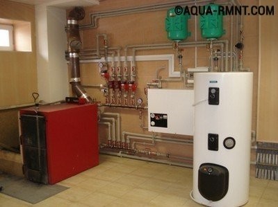 Система отопления на газе и твердом топливе