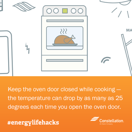 ways to save energy tip - keep oven door closed