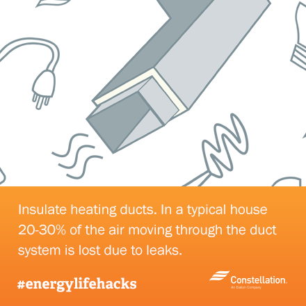 way to save energy tip - insulate heating ducts